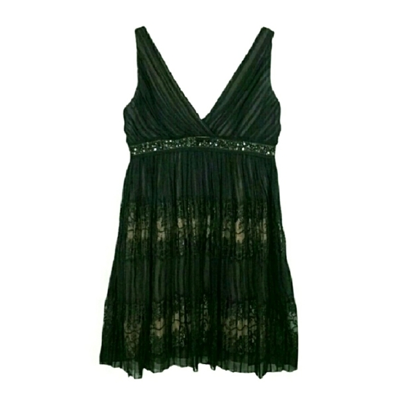 BCBGMAXAZRIA 10 Eve Silk Chiffon Empire Waist B - Picture 2 of 9